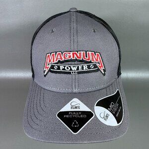 Magnum Power LLC Hat Mens Gray Black Mesh Adjustable Snapback Electrical Linemen